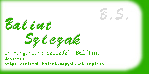 balint szlezak business card